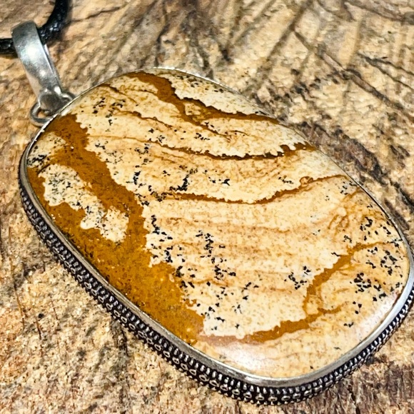 Earthy Picture Jasper Pendant 2 1/4” - Picture 12 of 13